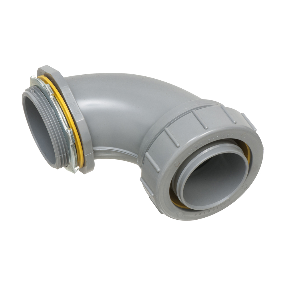 NMLT90200 Liquid Tight Conduit Connector, 2 in Trade, 90 deg, Plastic