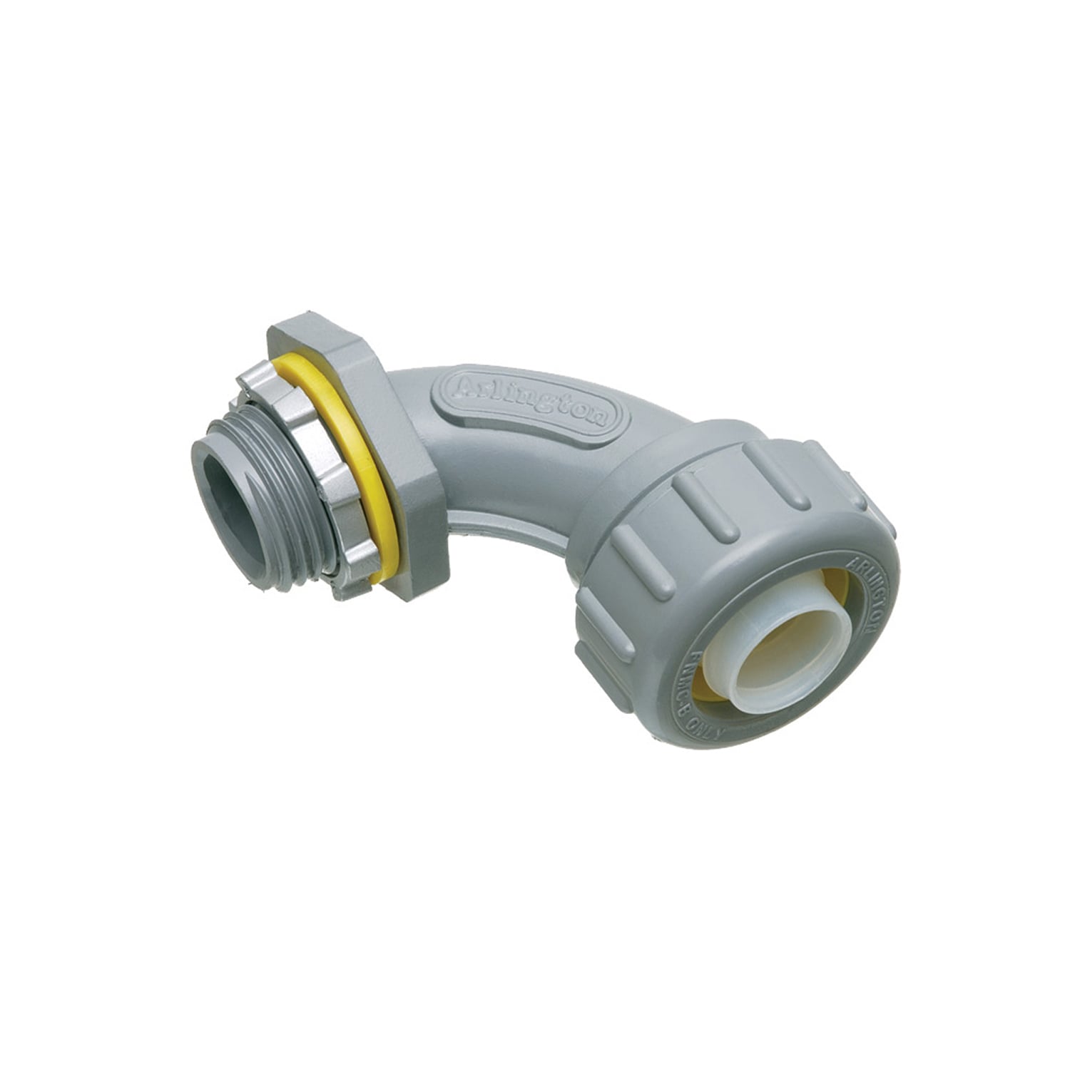 NMLT9050 Liquid Tight Conduit Connector, 1/2 in Trade, 90 deg, Plastic