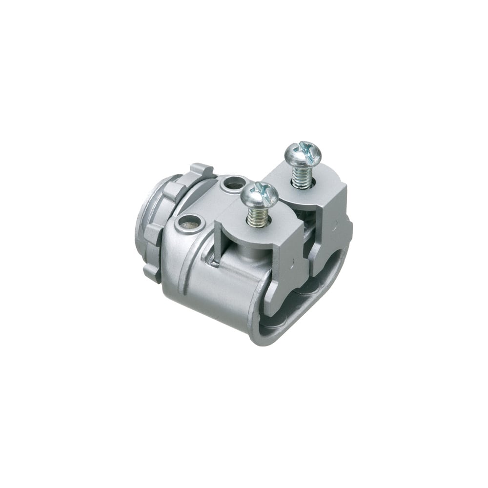 SG3838A Saddlegrip Duplex Straight Cable Connector With Insulated Throat, 3/8 in Trade, 1/2 in Knockout, 0.445 to 0.612 in Cable Openings, Die Cast Zinc