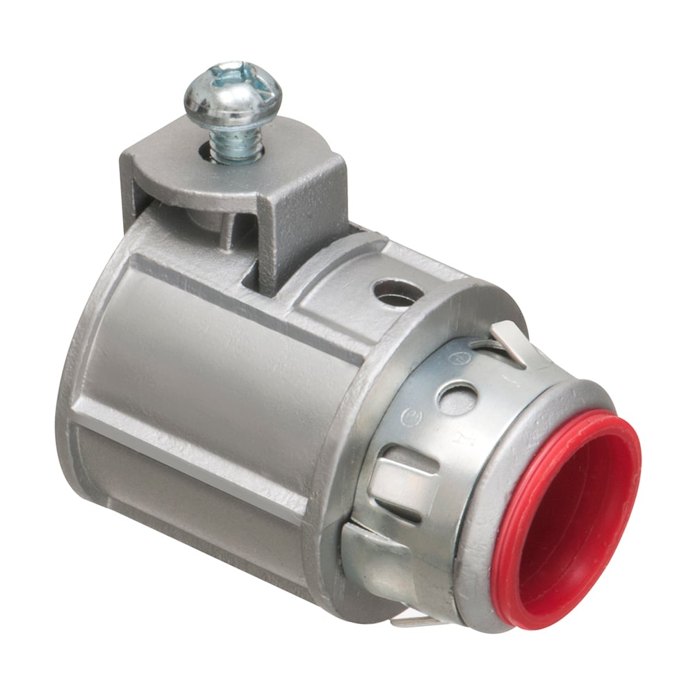 SG50AST Saddlegrip Snap-Tite Straight Cable Connector With Insulated Throat, 1/2 in Trade, 1/2 in Knockout, 0.71 to 0.91 in Cable Openings, Die Cast Zinc