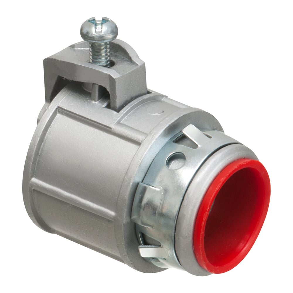 SG75AST Saddlegrip Straight Cable Connector With Insulated Throat, 3/4 in Trade, 3/4 in Knockout, 0.84 to 1.11 in Cable Openings, Die Cast Zinc