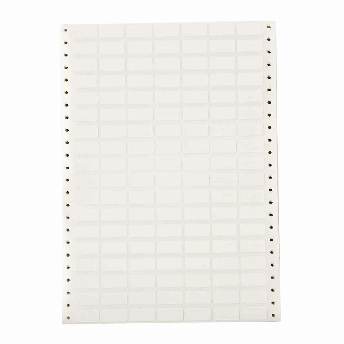 DAT-18-502-10 Rectangle Repositionable Printer Label, 1/2 in L x 1 in W, White, B-502 Polymer Coated Cloth