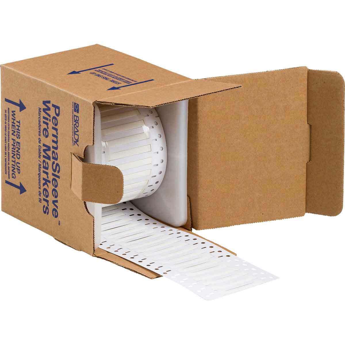3PS-125-2-WT-S PermaSleeve 2-Sided Heat Shrink Wire Marker Sleeve, 22 to 16 AWG Wire, 2 in L x 2 in W, B-342 Polyolefin