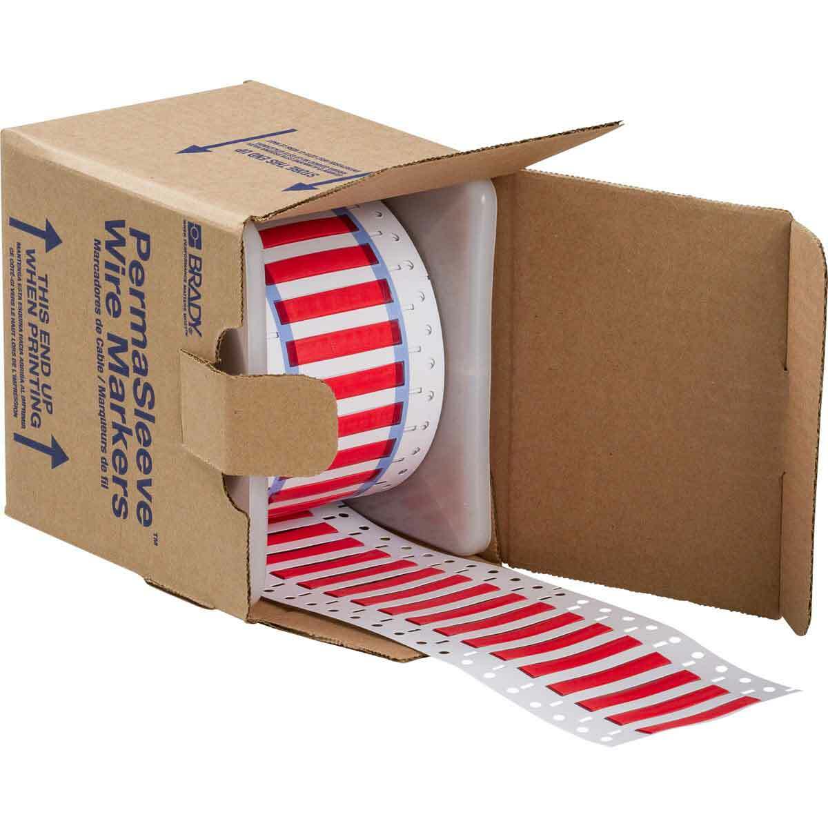 3PS-187-2-RD-S PermaSleeve 2-Sided Heat Shrink Wire Marker Sleeve, 20 to 10 AWG Wire, 2 in L x 2 in W, B-342 Polyolefin