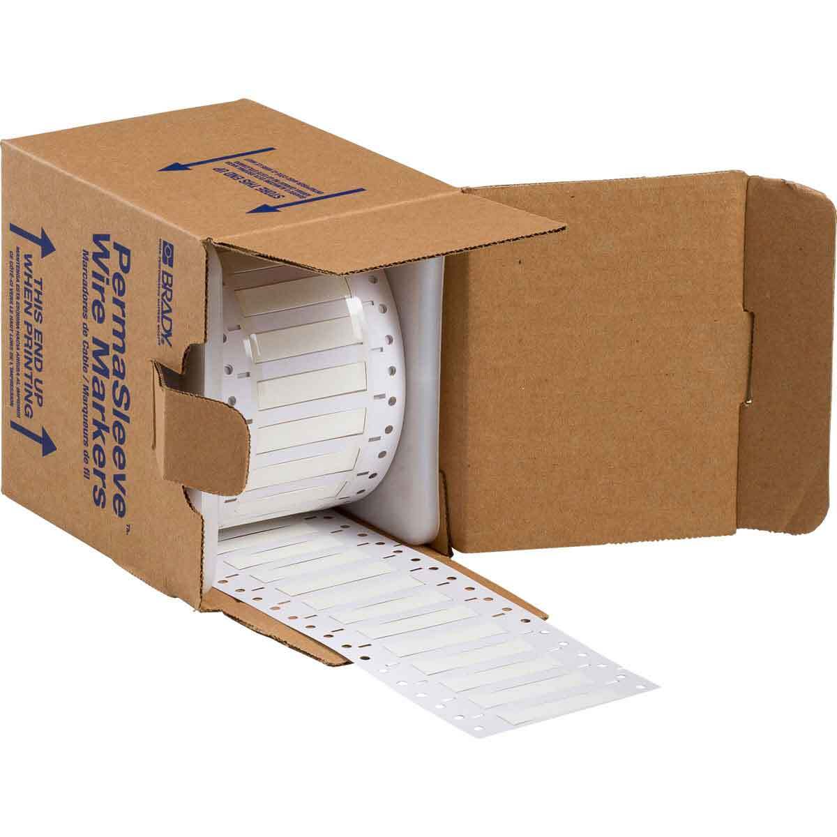 3PS-250-2-WT-S PermaSleeve 2-Sided Heat Shrink Wire Marker Sleeve, 16 to 8 AWG Wire, 2 in L x 2 in W, B-342 Polyolefin
