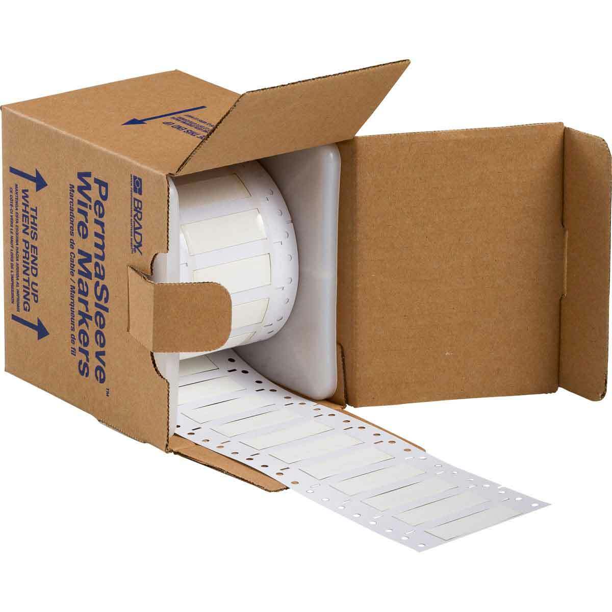 3PS-375-2-WT-S PermaSleeve 2-Sided Heat Shrink Wire Marker Sleeve, 12 to 4 AWG Wire, 2 in L x 2 in W, B-342 Polyolefin