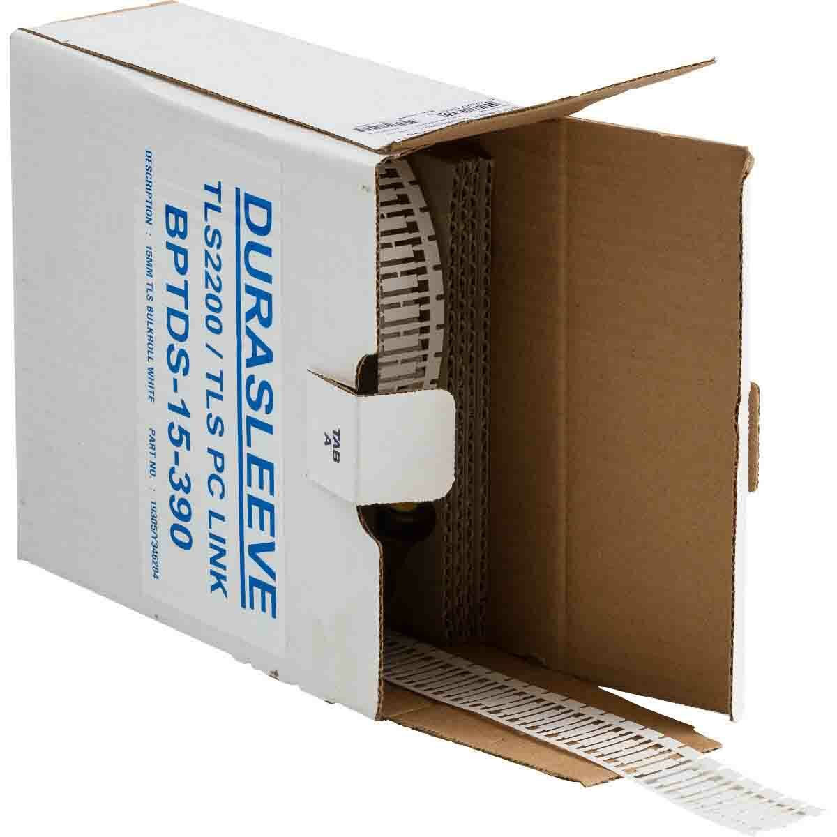 BPTDS-15-390 BMP71 TLS 2200 DuraSleeve Wire Marker Insert, 0.59 in W, White, B-390 Polypropylene