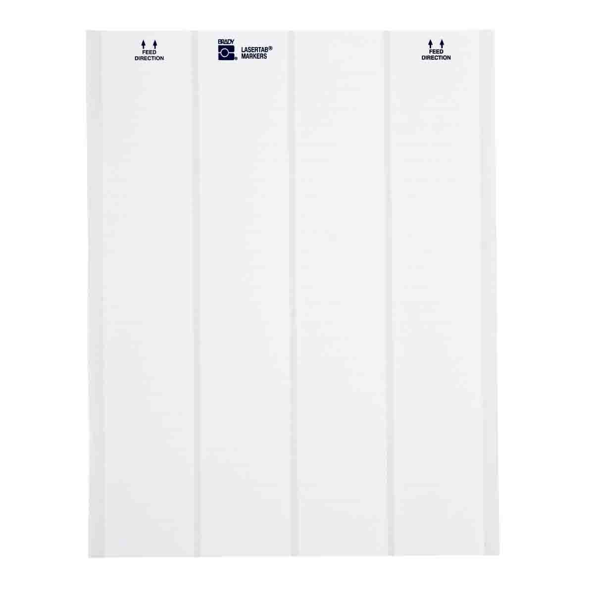LAT-13-747-2.5 LaserTab Rectangular Laser Printable Label, 0.833 in L x 1-7/8 in W, Blank Legend, White, B-747 Polyester