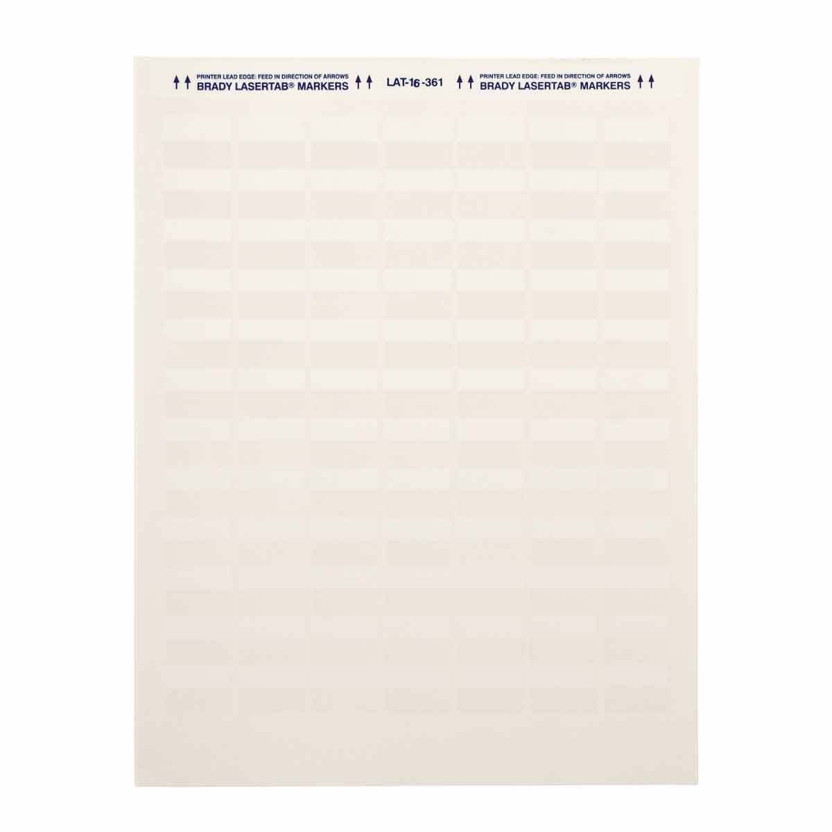 LAT-16-361-5 LaserTab Rectangular Self-Laminating Printer Label, 3/4 in L x 1 in W, Clear/White, B-361B Polyester