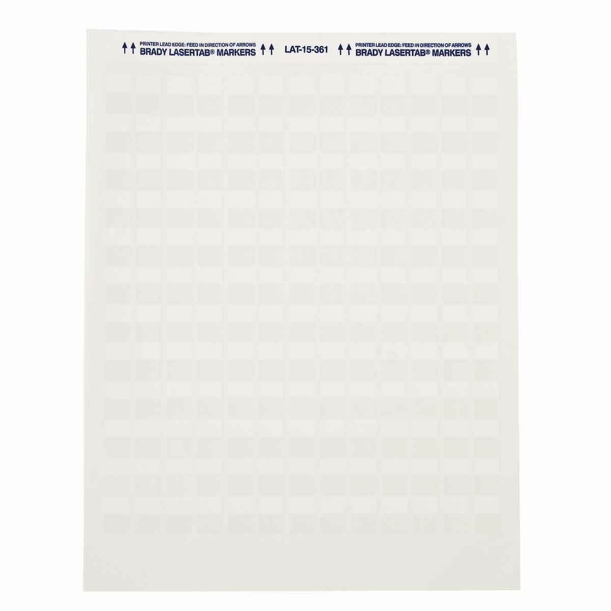 LAT-18-361-1 LaserTab Rectangular Self-Laminating Printer Label, 1.33 in L x 1 in W, Clear/White, B-361B Polyester