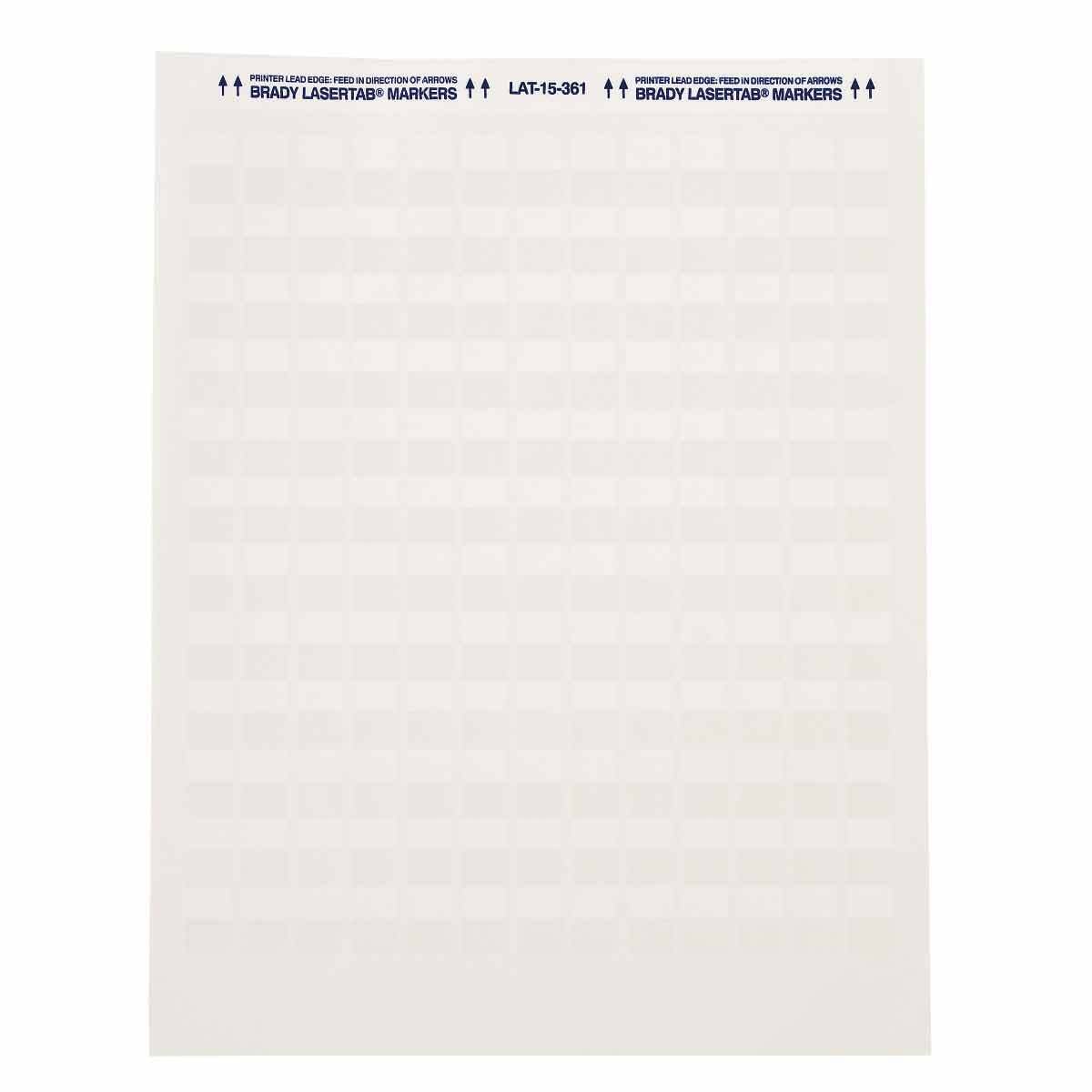 LAT-19-361-1 LaserTab Rectangular Self-Laminating Printer Label, 3.167 in L x 1 in W, Clear/White, B-361B Polyester