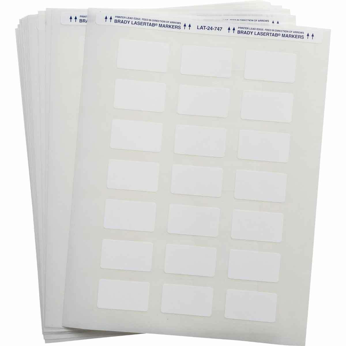 LAT-24-747-1 LaserTab PermaShield Rectangular Laser Printable Label, 1 in L x 1-3/4 in W, Blank Legend, White, B-747/B-966B Polyester
