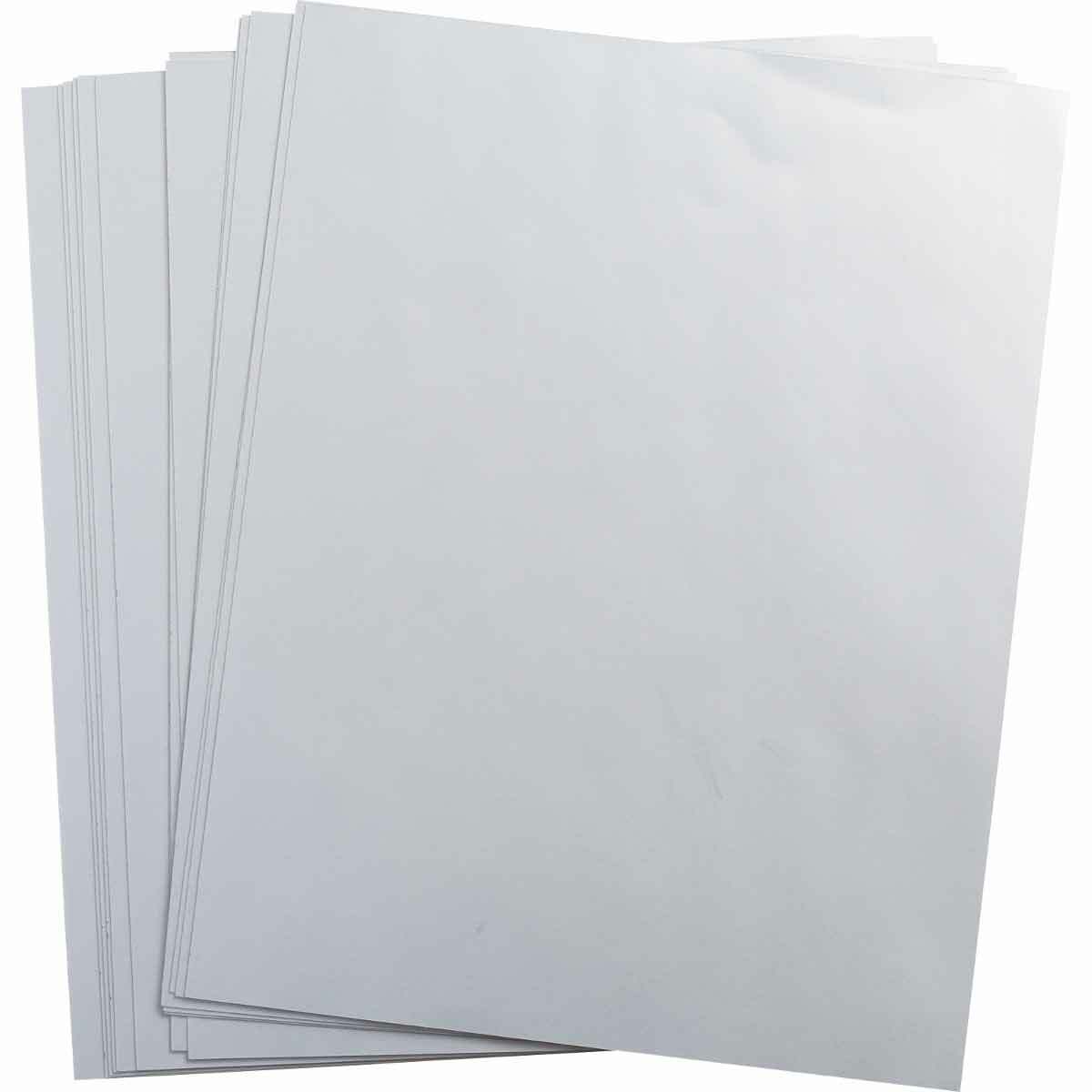 LAT-28-773-25-SH LaserTab Blank Rectangular Laser Printable Label, 11 in L x 8-1/2 in W, Blank Legend, Silver, B-773 Polyester
