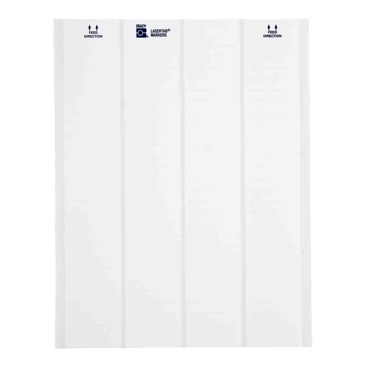 LAT-37-799-2.5 LaserTab Repositionable Rectangular Laser Printable Label, 1.437 in L x 0.8 in W, Blank Legend, White, B-799 Polyamide Coated Nylon Cloth
