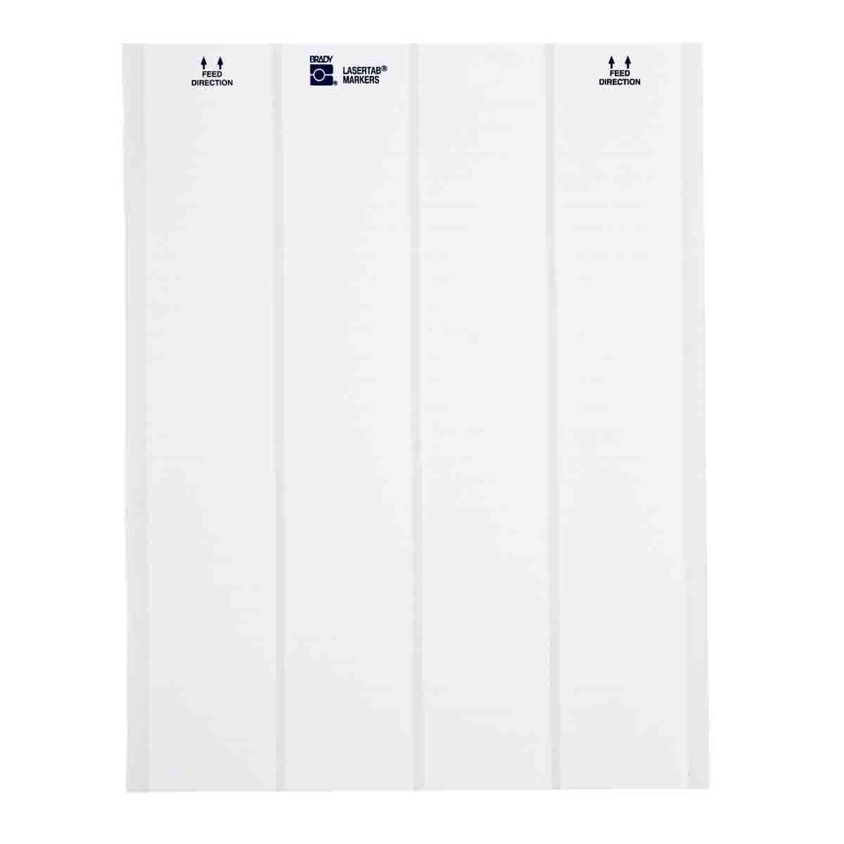 LAT-40-799-5 LaserTab Repositionable Rectangular Laser Printable Label, 3/4 in L x 1/2 in W, Blank Legend, White, B-799 Polyamide Coated Nylon Cloth