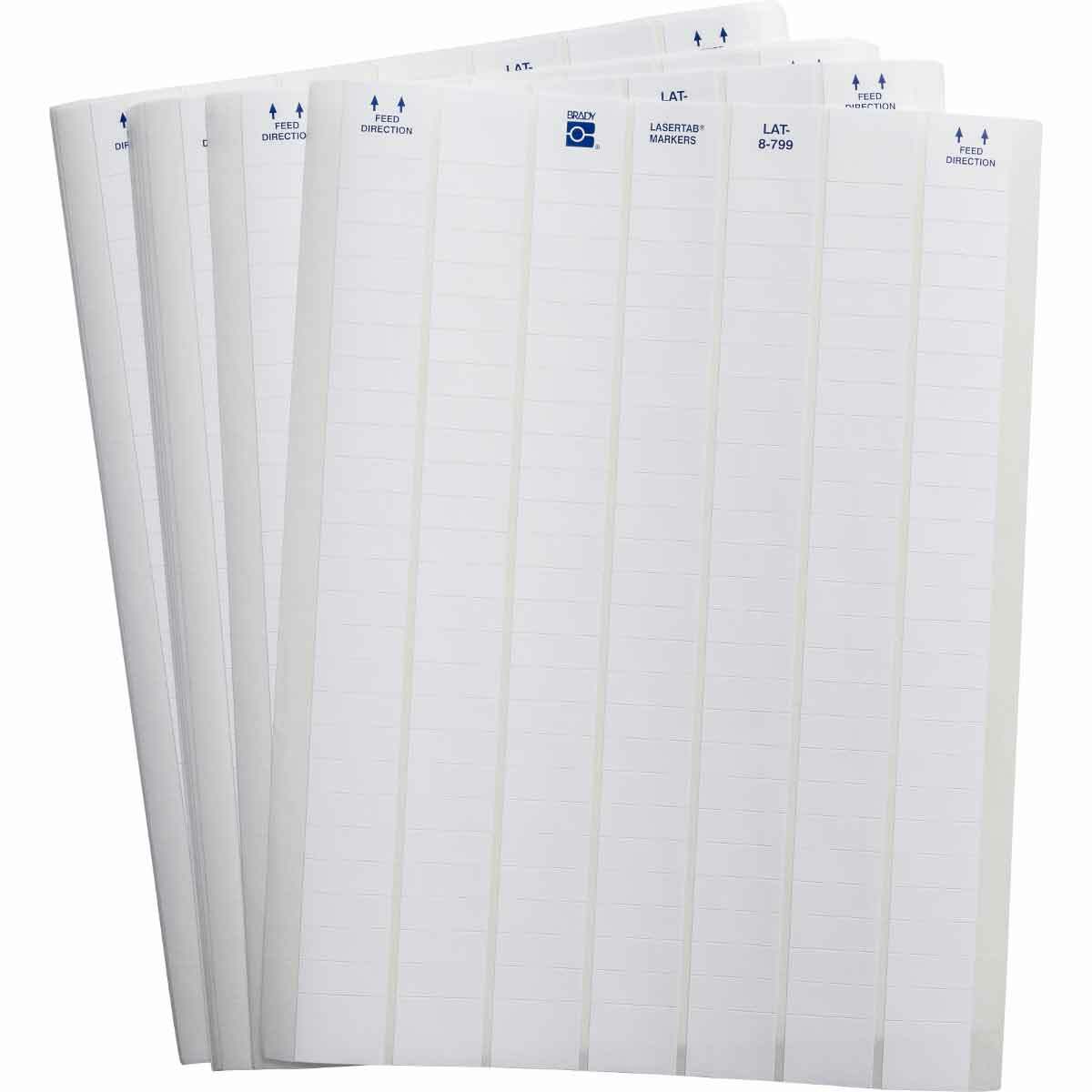 LAT-8-799-10 Repositionable Rectangular Label, 3/8 in L 1 in W, Blank Legend, White, B-799 Polyamide Coated Nylon Cloth