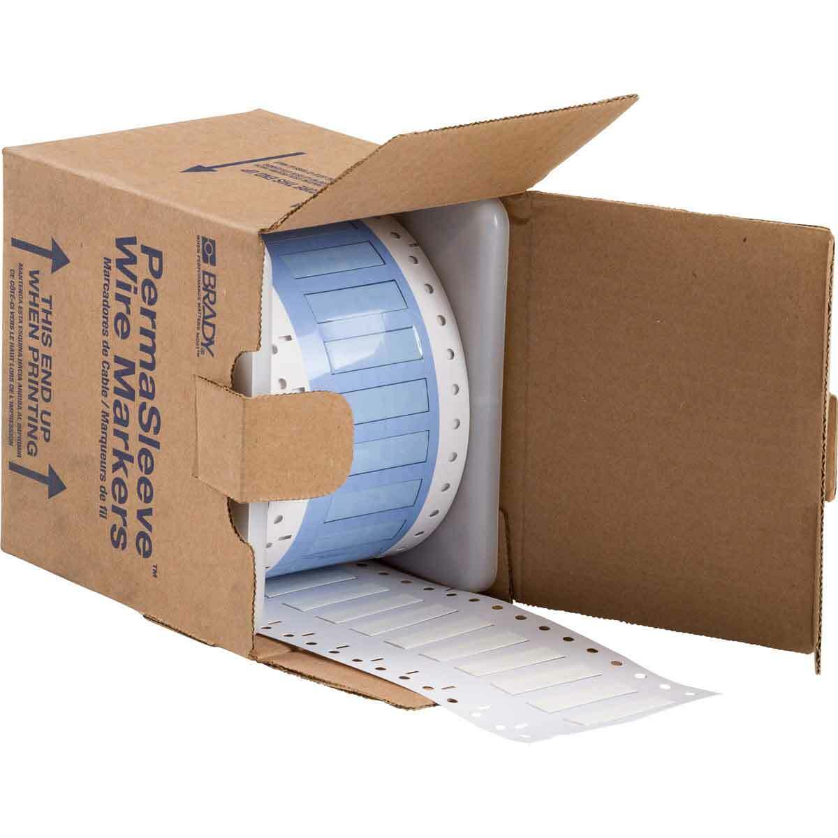 PS-250-150-WT-S PermaSleeve 1-Sided Heat Shrink Wire Marker Sleeve, 16 to 8 AWG Wire, 1-1/2 in L x 1-1/2 in W, B-342 Polyolefin