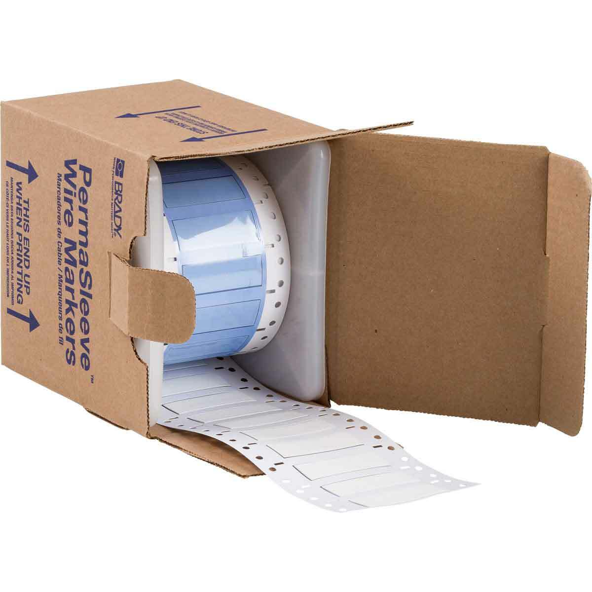 PS-375-2-WT-S PermaSleeve 1-Sided Heat Shrink Wire Marker Sleeve, 12 to 4 AWG Wire, 2 in L x 2 in W, B-342 Polyolefin