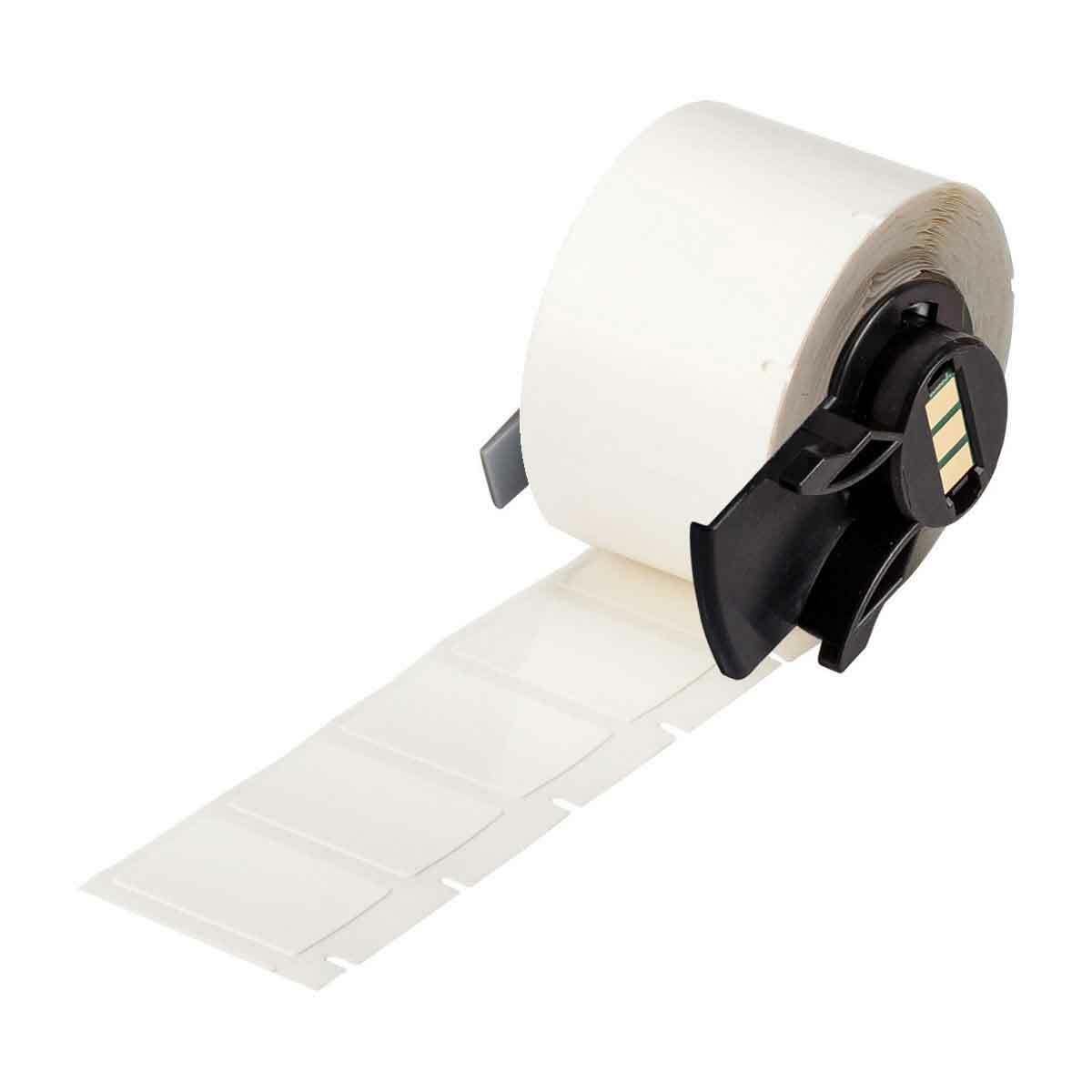 PTL-18-499 BMP71 TLS 2200 Colored Rectangular Write-On Thermal Transfer Label, 1 in L x 3/4 in W, Colored Write-On Area Legend, White, B-499 Polyamide Coated Nylon Cloth