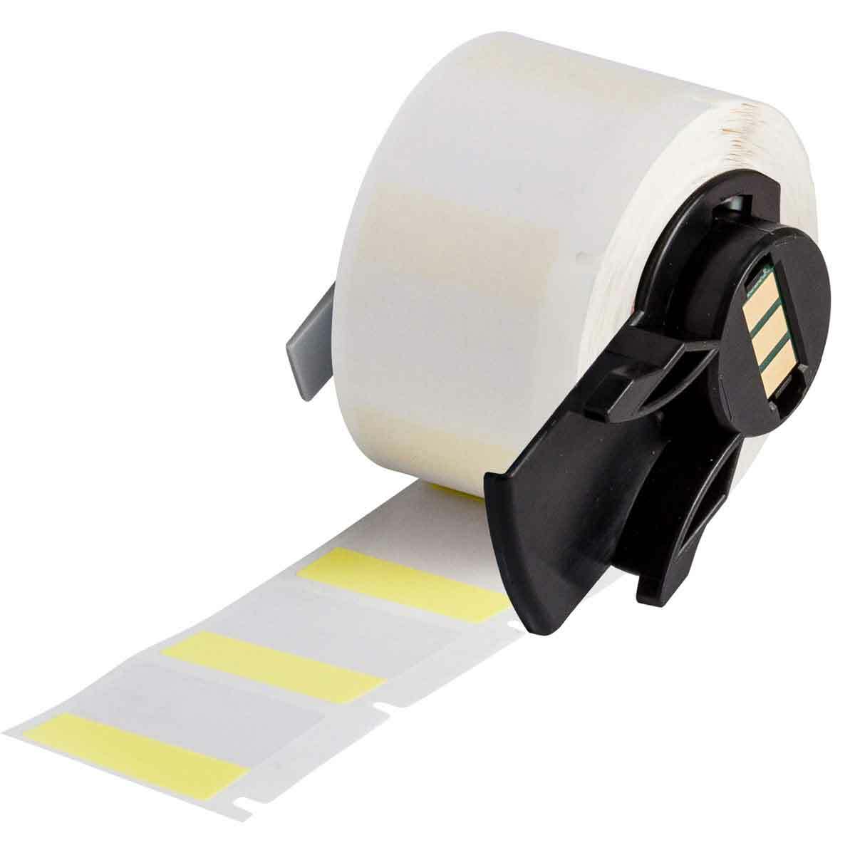 PTL-19-427-YL BMP71 TLS 2200 Self-Laminating Square Thermal Transfer Label, 1 in L x 1 in W, Colored Write-On Area Legend, Yellow/Translucent, B-427 Vinyl