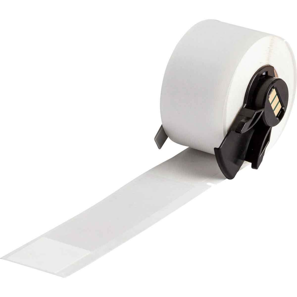 PTL-23-427 BMP71 TLS 2200 Colored Rectangular Self-Laminating Write-On Thermal Transfer Label, 4 in L x 1 in W, Colored Write-On Area Legend, Clear/White, B-427 Vinyl