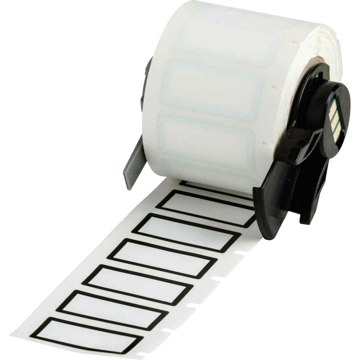 PTL-24-423-BK WorkHorse BMP71 TLS 2200 Heavy Duty Rectangular Thermal Transfer Label, 1/2 in L x 1.13 in W, Colored Write-On Area Legend, White, B-423 Polyester