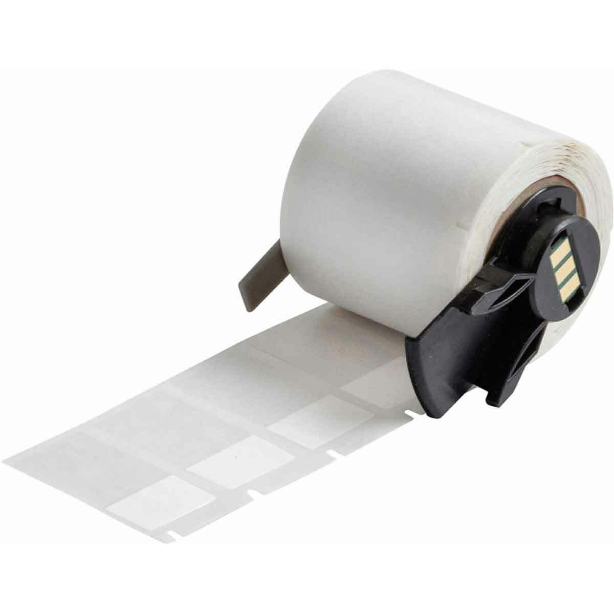 PTL-30-427 BMP71 TLS 2200 Colored Rectangular Self-Laminating Write-On Thermal Transfer Label, 1-1/2 in L x 3/4 in W, Colored Write-On Area Legend, Clear/White, B-427 Vinyl
