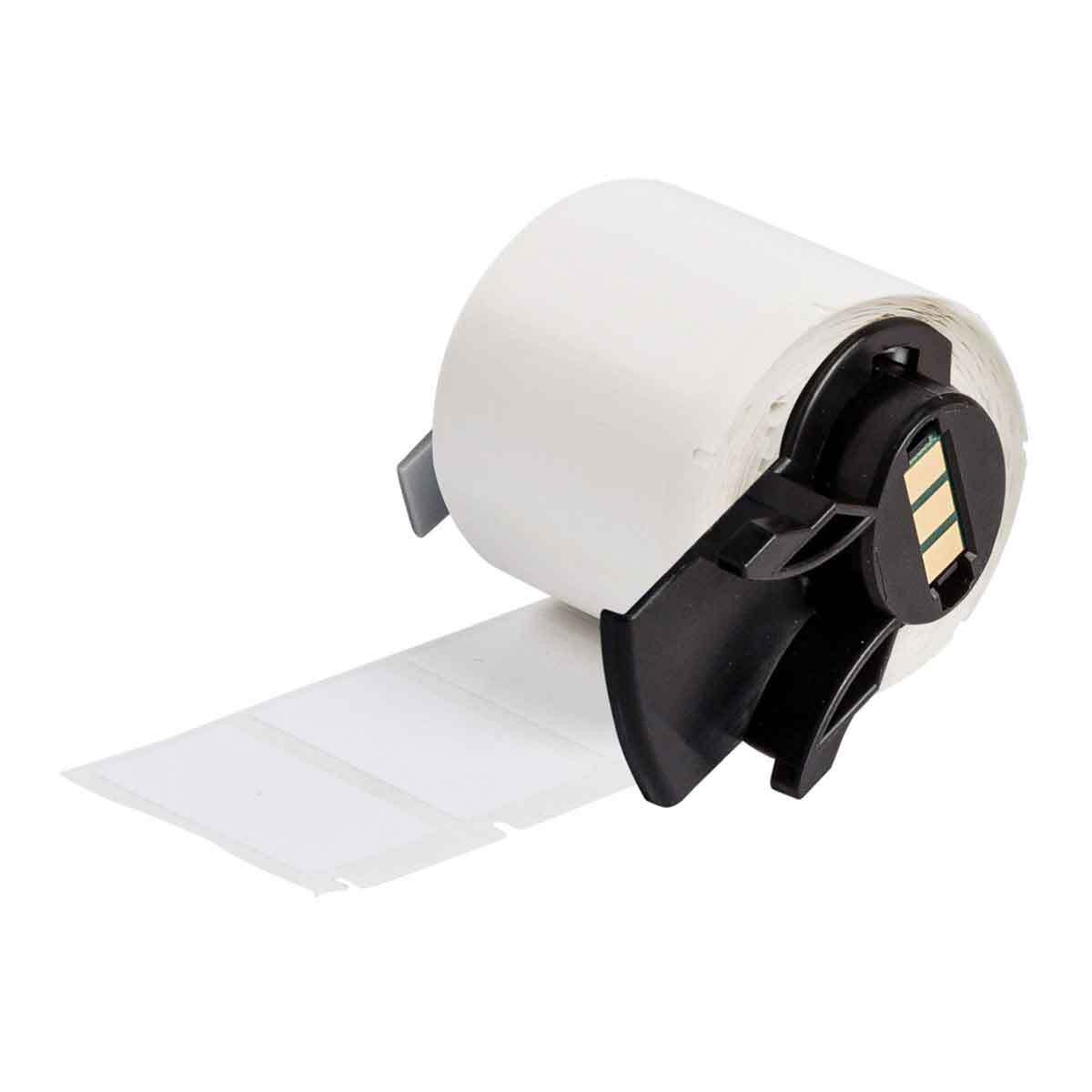 PTL-30-499 BMP71 TLS 2200 Colored Rectangular Write-On Thermal Transfer Label, 1-1/2 in L x 3/4 in W, Colored Write-On Area Legend, White, B-499 Polyamide Coated Nylon Cloth