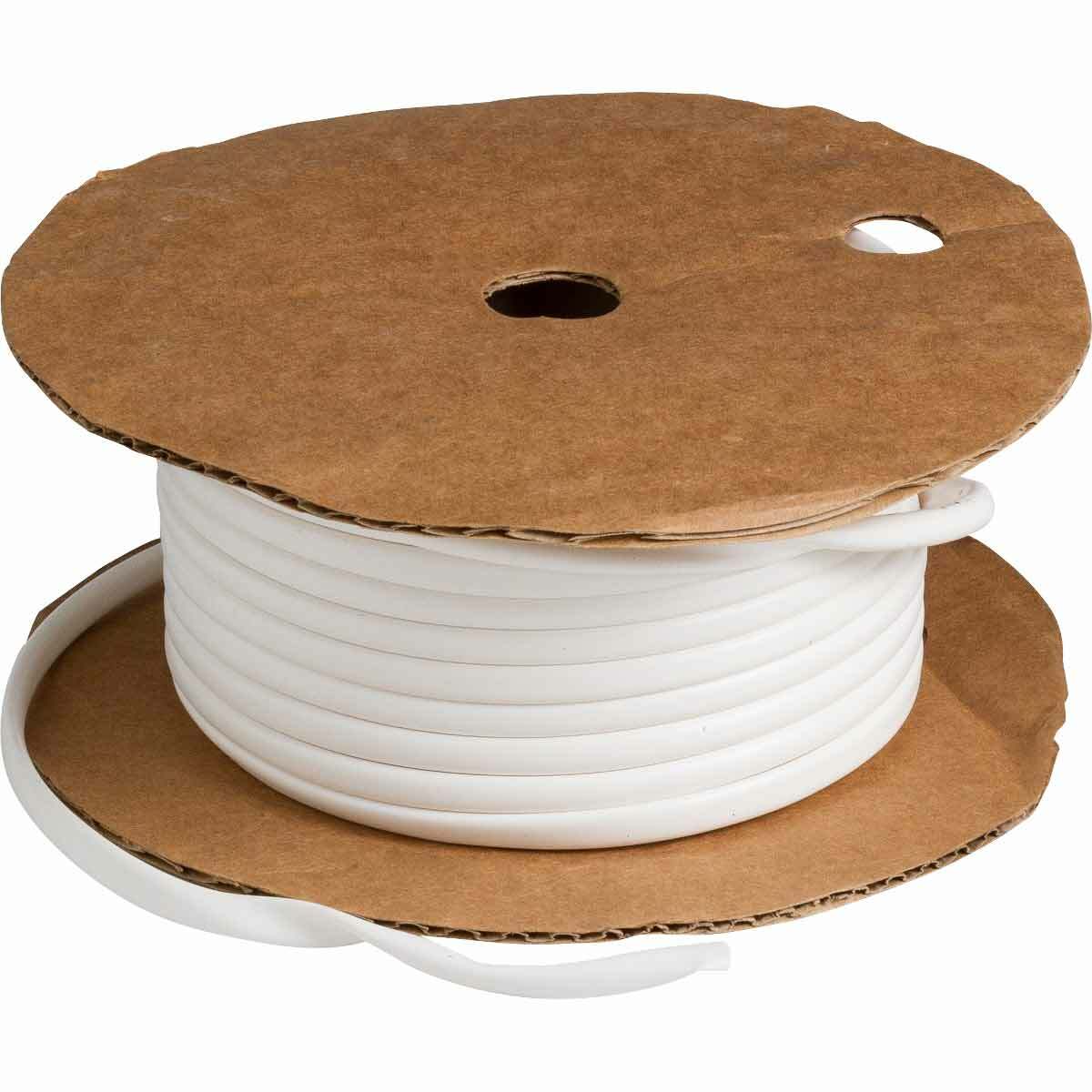 PVC-4 Hot Stamping Heat Shrink Tubing, 0.224 in ID Expanded, 0.204 in ID Recovered, 100 ft L, Vinyl, White