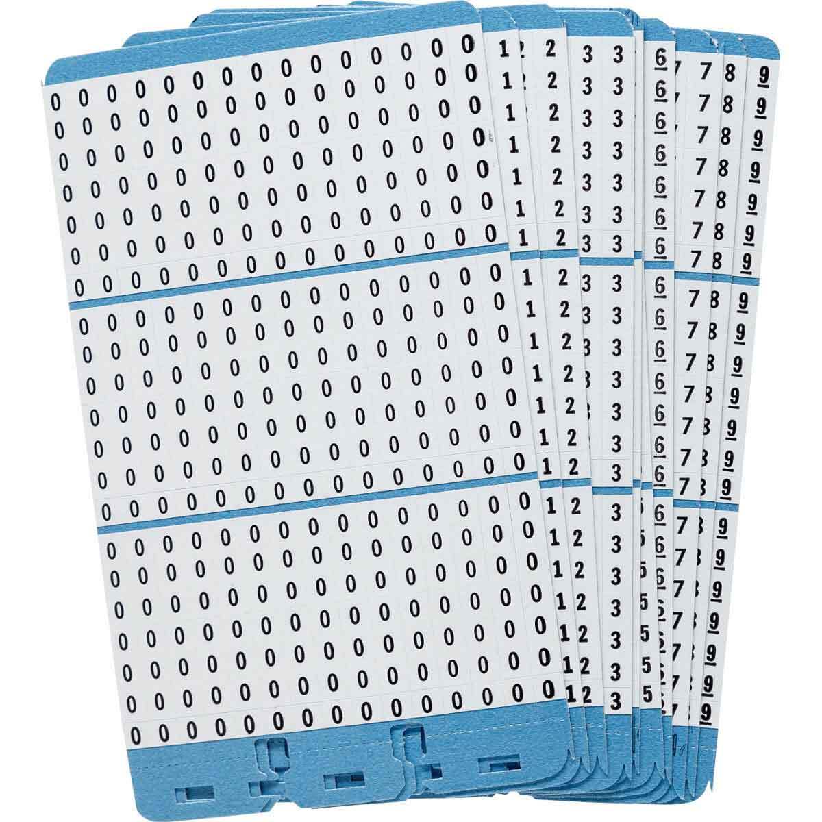 PWM-0-9 Porta-Pack  Die-Cut in Book Format Pre-Printed Refill Page, 1-1/2 in L x 0.2 in W, Black on White, B-500 Vinyl Coated Fabric