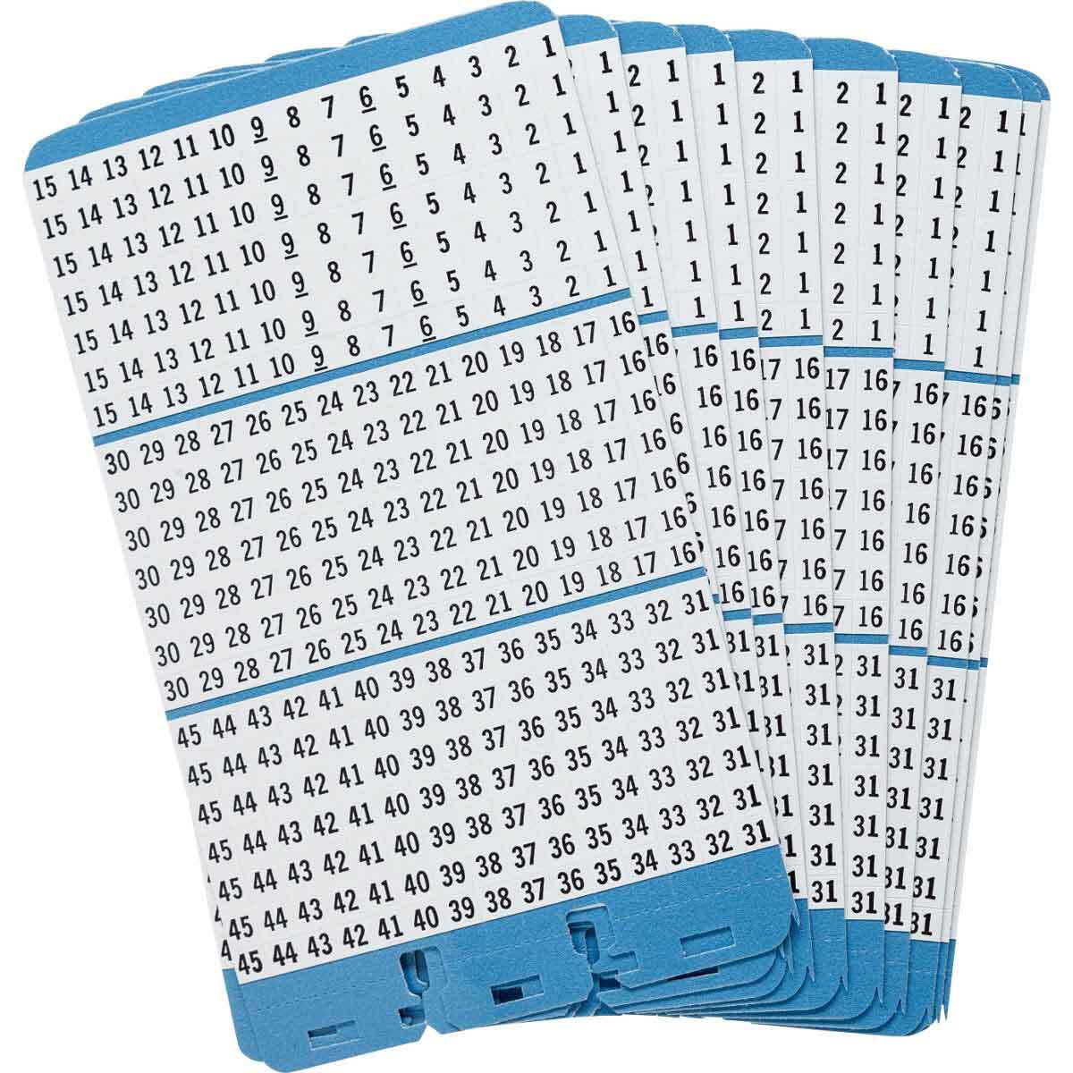 PWM-1-45 Porta-Pack  Die-Cut in Book Format Pre-Printed Refill Page, 1-1/2 in L x 0.2 in W, Black on White, B-500 Vinyl Coated Fabric