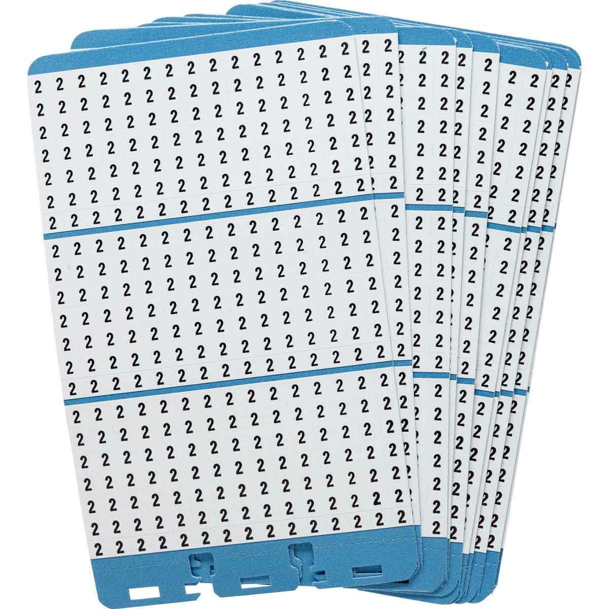 PWM-2 Porta-Pack  Die-Cut Pre-Printed Wire Marker Book Refill, 1.56 in L x 0.22 in W, Black on White, B-500 Vinyl Coated Fabric