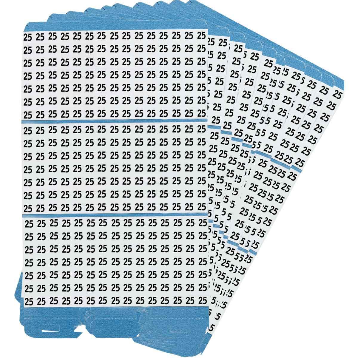 PWM-25 Porta-Pack  Die-Cut Pre-Printed Wire Marker Book Refill, 1.56 in L x 0.22 in W, Black on White, B-500 Vinyl Coated Fabric