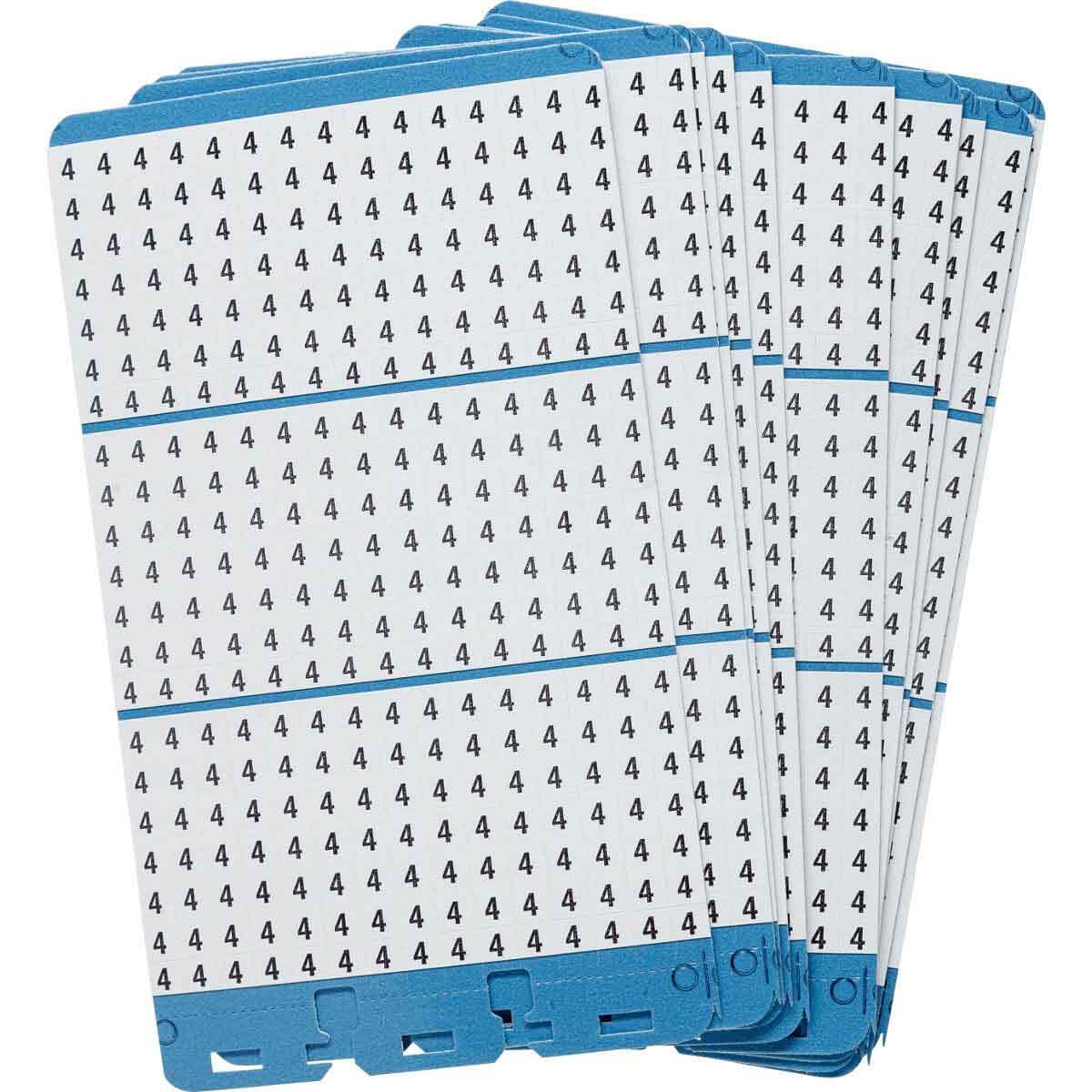 PWM-4 Porta-Pack  Die-Cut Pre-Printed Wire Marker Book Refill, 1.56 in L x 0.22 in W, Black on White, B-500 Vinyl Coated Fabric