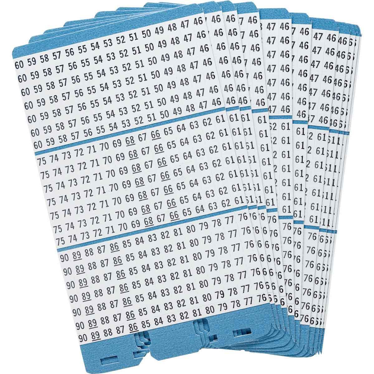 PWM-46-90 Porta-Pack  Die-Cut Wire Marker Refill Page, 1-1/2 in L x 0.2 in W, Black on White, B-500 Vinyl Coated Fabric