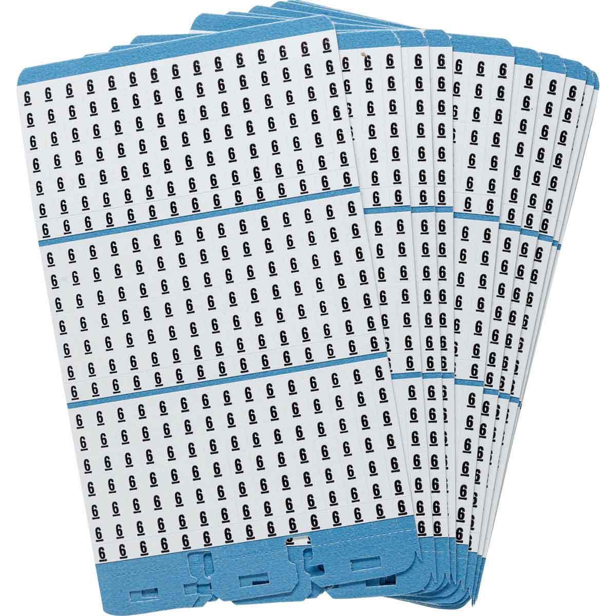 PWM-6 Porta-Pack  Die-Cut Pre-Printed Wire Marker Book Refill, 1.56 in L x 0.22 in W, Black on White, B-500 Vinyl Coated Fabric
