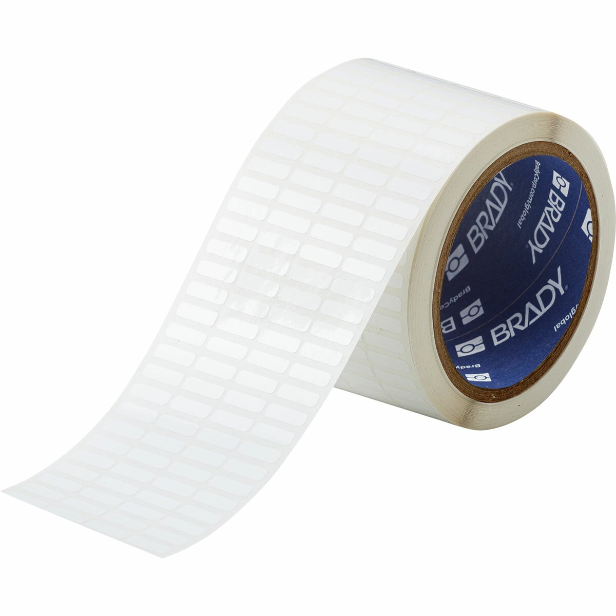 THT-14-423-10 WorkHorse Blank Rectangular Thermal Transfer Label, 0.2 in L x 0.65 in W, Blank Legend, White, B-423 Polyester