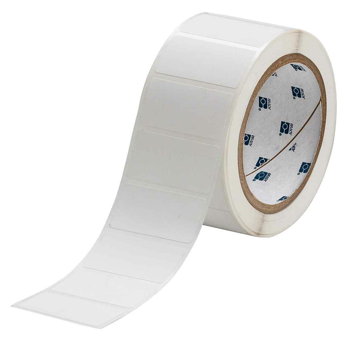 THT-17-423-3 WorkHorse Blank Rectangular Thermal Transfer Label, 1 in L x 2 in W, Blank Legend, White, B-423 Polyester