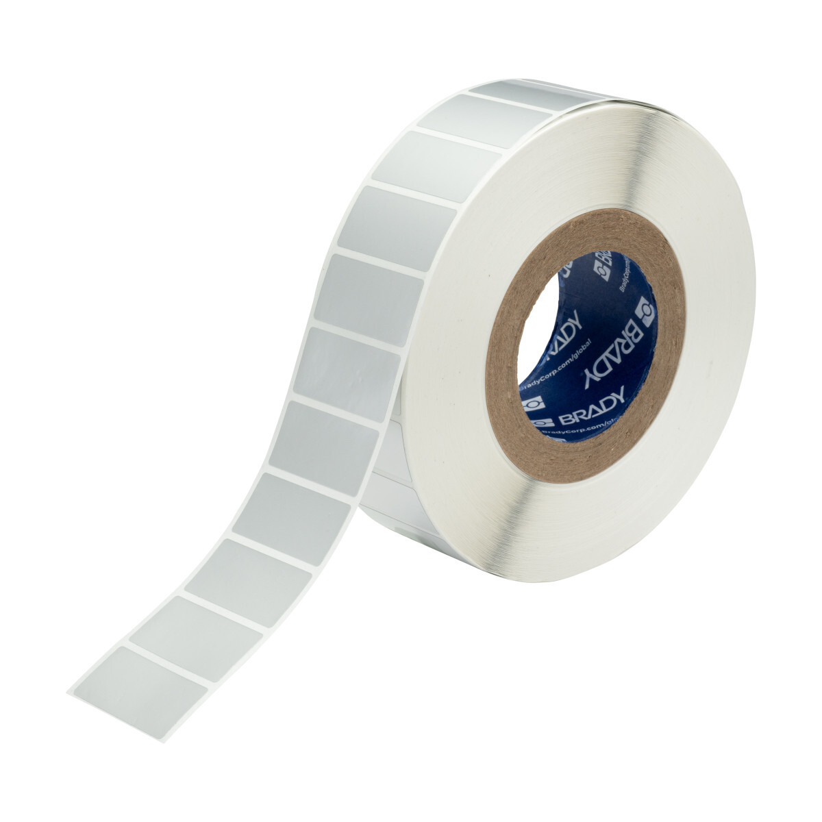 THT-17-434-3 MetaLabel Rectangular Thermal Transfer Label, 1 in L x 2 in W, Blank Legend, Silver, B-434 Polyester