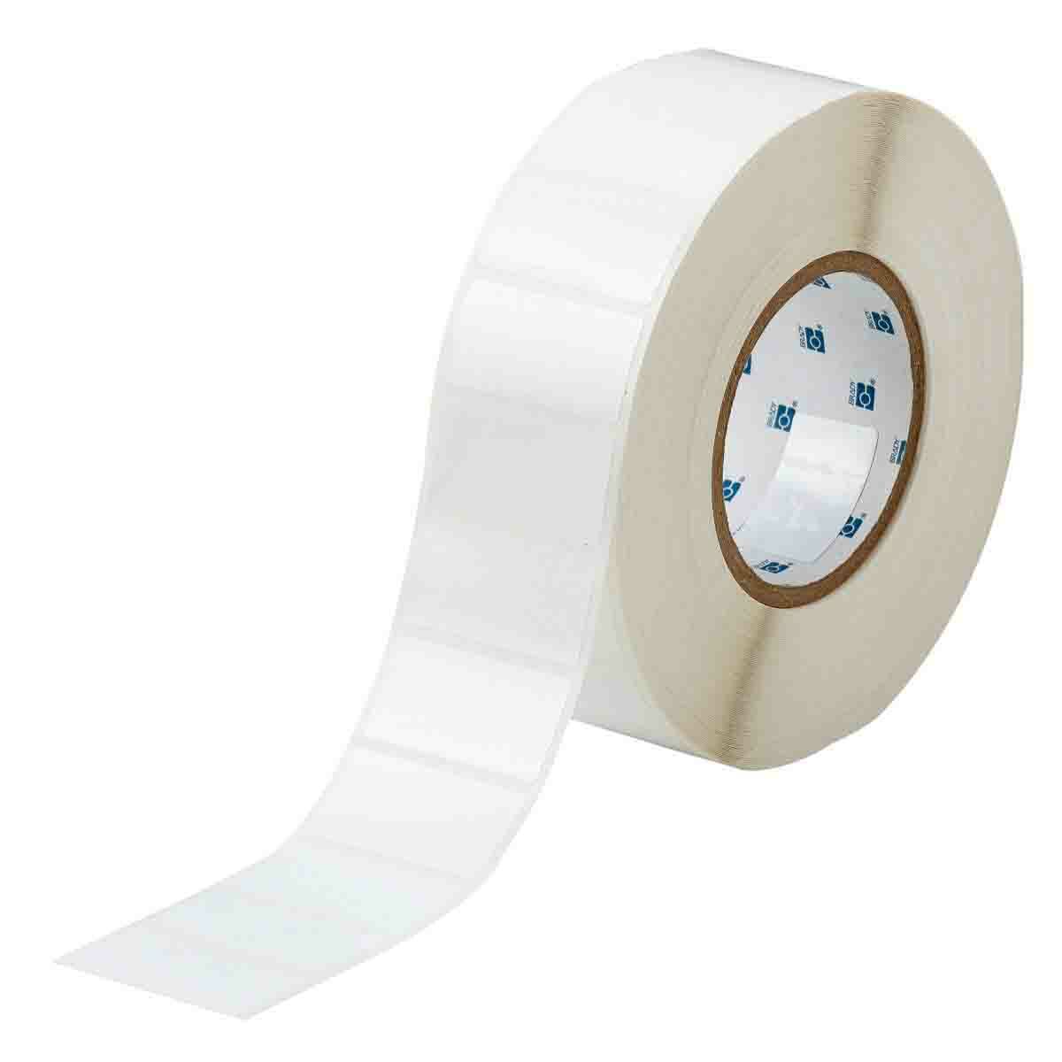 THT-17-483-3 ToughBond Blank Rectangular Thermal Transfer Label, 1 in L x 2 in W, Blank Legend, White, B-483 Polyester