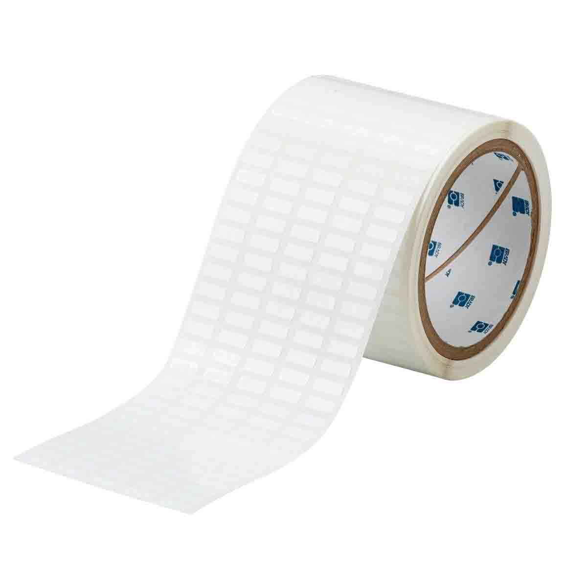 THT-36-423-10 WorkHorse Blank Rectangular Thermal Transfer Label, 0.2 in L x 1/2 in W, Blank Legend, White, B-423 Polyester