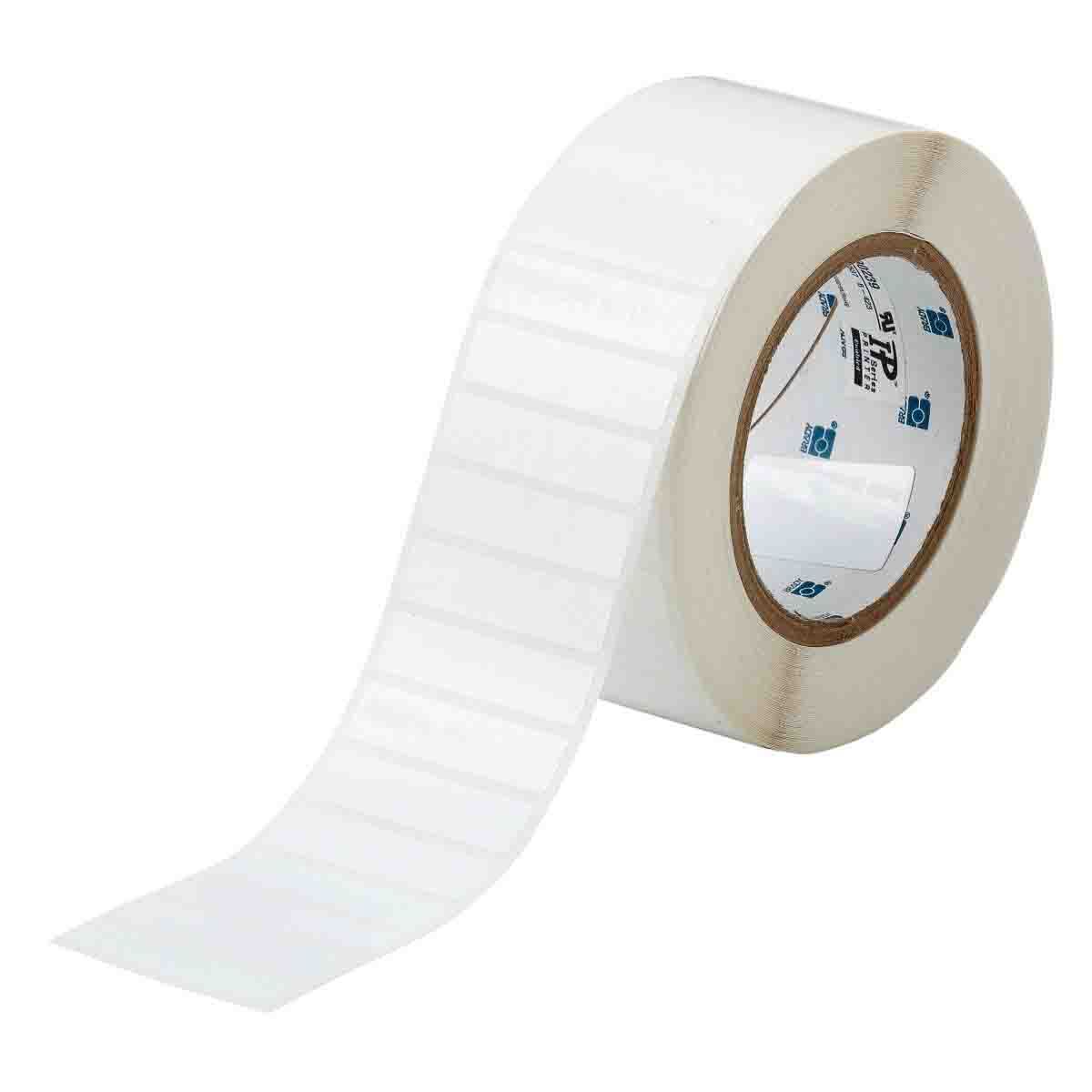 THT-53-423-3 WorkHorse Blank Rectangular Thermal Transfer Label, 1/2 in L x 2 in W, Blank Legend, White, B-423 Polyester