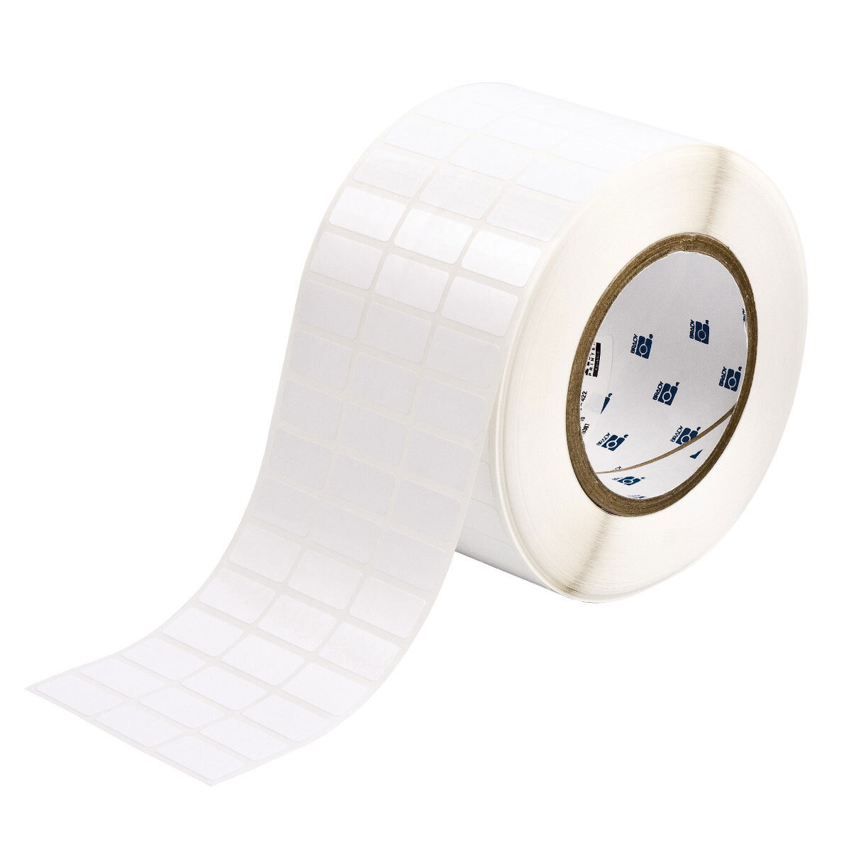 THT-5-423-10 WorkHorse Blank Rectangular Thermal Transfer Label, 1/2 in L x 1 in W, Blank Legend, White, B-423 Polyester