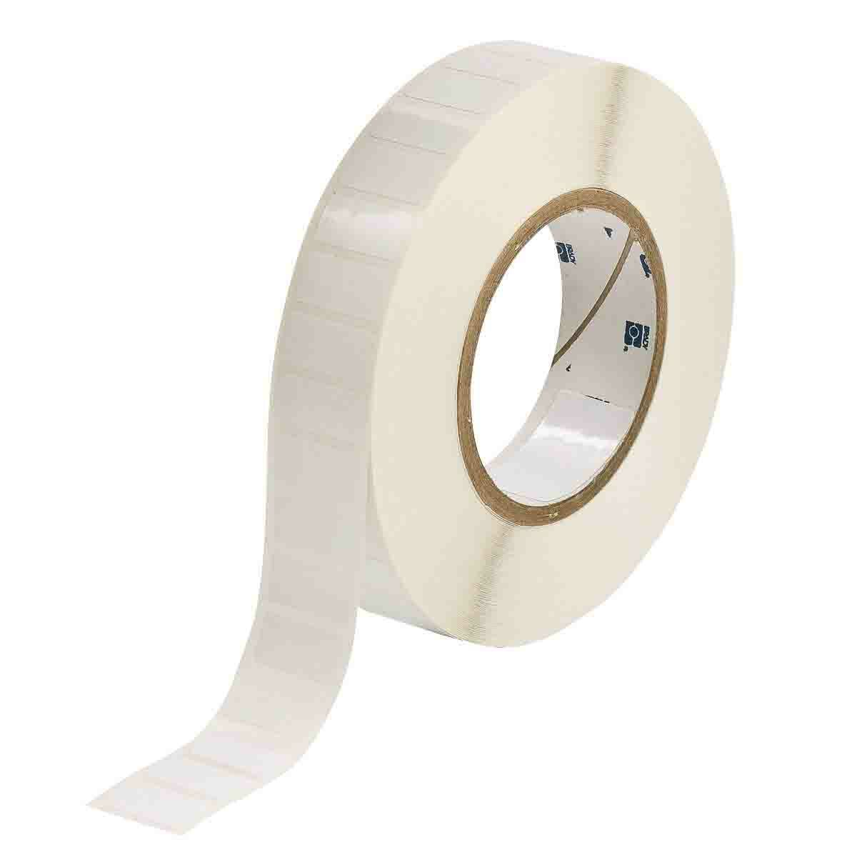 THT-59-483-10 ToughBond Rectangular Thermal Transfer Label, 1/2 in L x 1 in W, Blank Legend, White, B-483 Polyester