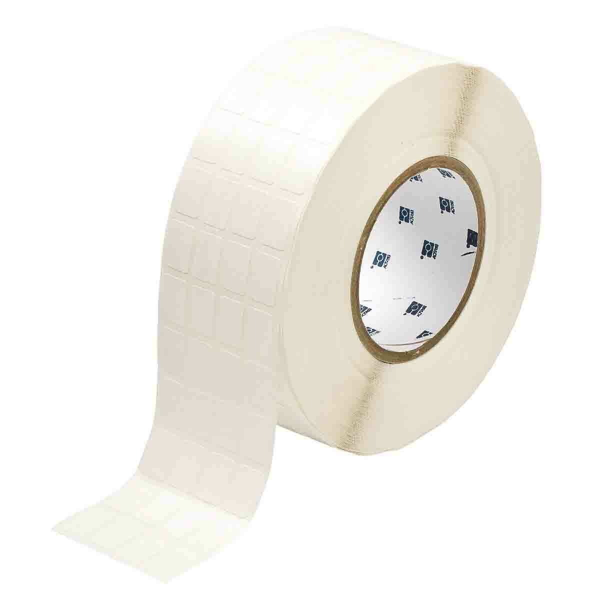 THT-68-499-10 Colored Rectangular Write-On Thermal Transfer Label, 3/4 in L x 1/2 in W, Colored Write-On Area Legend, White, B-499 Polyamide Coated Nylon Cloth