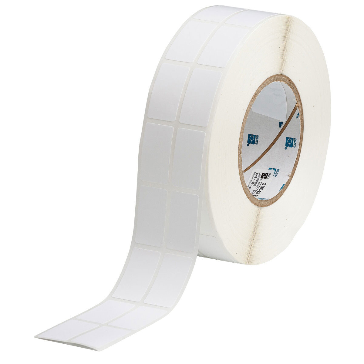 THT-69-499-3 Rectangular Thermal Transfer Label, 1.437 in L x 0.8 in W, Colored Write-On Area Legend, White, B-499 Polyamide Coated Nylon Cloth