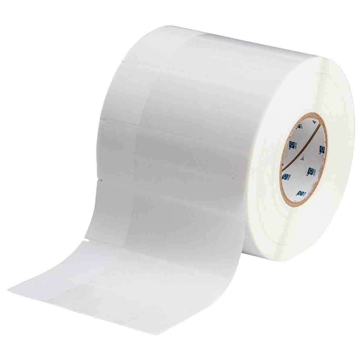 THT-85-427-2 Colored Write-On Rectangular Self-Laminating Printer Label, 6 in L x 2 in W, Clear/White, B-427 Vinyl