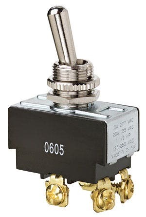 774014 Buchanan Heavy Duty Toggle Switch, 125/227 V AC, 20/10 A, 1-1/2 hp Power Rating, On-Off DPST Contact