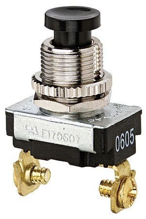 774022 Push Button Switch, 120/240 V AC, 3/6 A, 1NO SPST Contact
