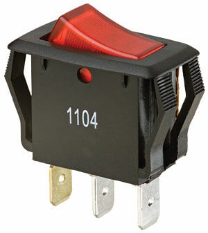 774039 Buchanan Appliance Rocker Switch, 16 A at 125 V AC at 1/3 hp, 10 A at 250 V AC at 1/2 hp, SPST Contact, 1 Poles